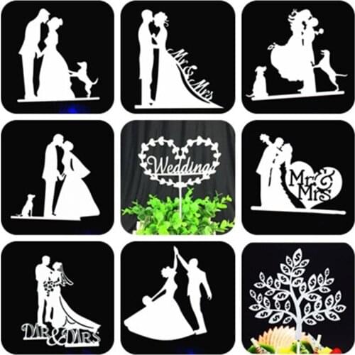 Bride And Groom Cake Topper Party Favors Mr Mrs Wedding Cake Topper Weeding Decoration Party Supplies Silver Wedding Cake Topper