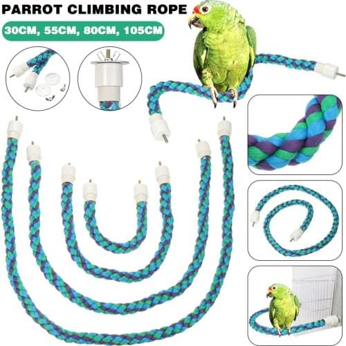 1pc Parrot Climbing Rope For Bird Parakeet Training Accessories Cotton Climbing Rope Funny Bite Toys
