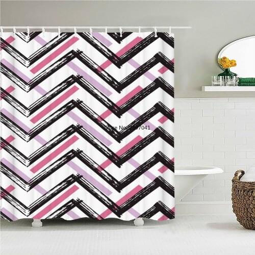 Waterproof Shower Curtain Colorful Geometry Painted Polyester Fabric 3D Printing Bathroom Curtains for Bathroom Decor