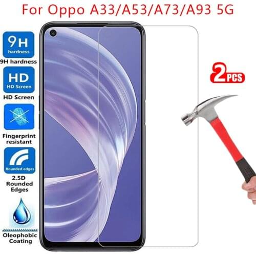 Tempered glass screen protector for oppo a33 a53s a53 a73 a93 5g case cover on a 33 53 s 53s 73 93 protective phone coque bag 9h