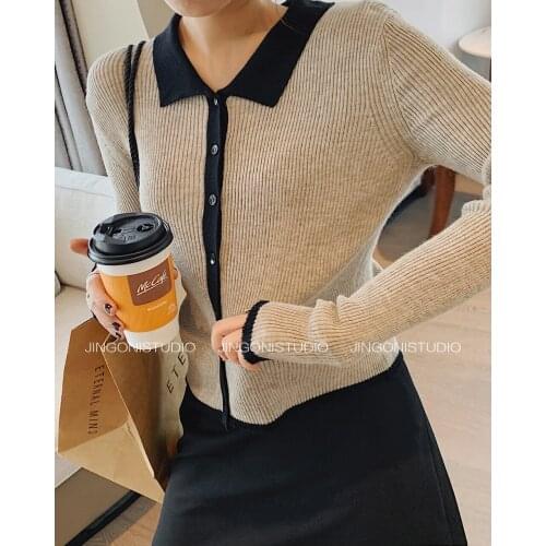2021 Womens Korean Fashion Sweater Goth Tops Y2k Gothic Clothes Blouse Ladies Kawaii Polo Shirt Vest Za Woman Oem Long Sleeve