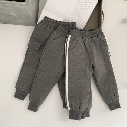 Winter Toddler Boys Pants New Arrival Kids Thicken Cotton Casual Trousers Fashion Striped Cargo Pants for Boy Baby Webbing Pants