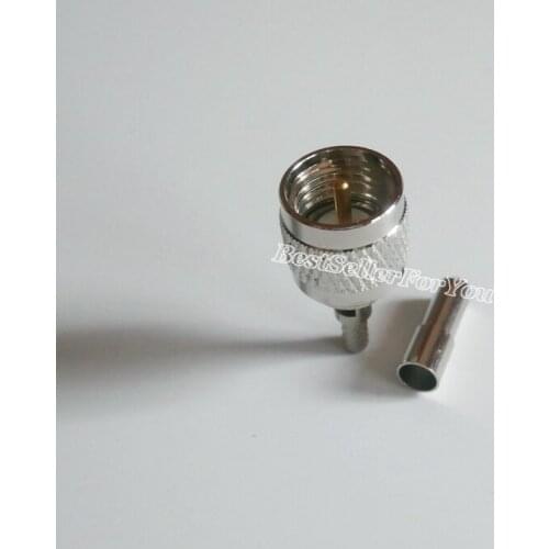 1Pcs Connector Mini UHF MINIUHF Male Plug Window Crimp Solder RG174 RG316 LMR100 Cable Straight RF Connector