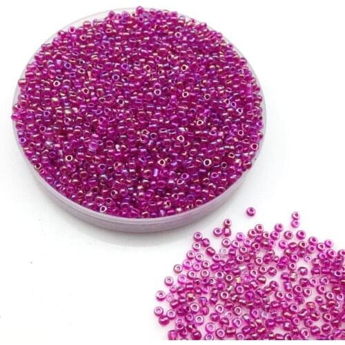 16g 1000X 2mm 12/0 AB Rose Pink Colorful Transparent Loose Spacer Beads Cezch Glass Seed Beads Handmade Jewelry DIY Garment Bead
