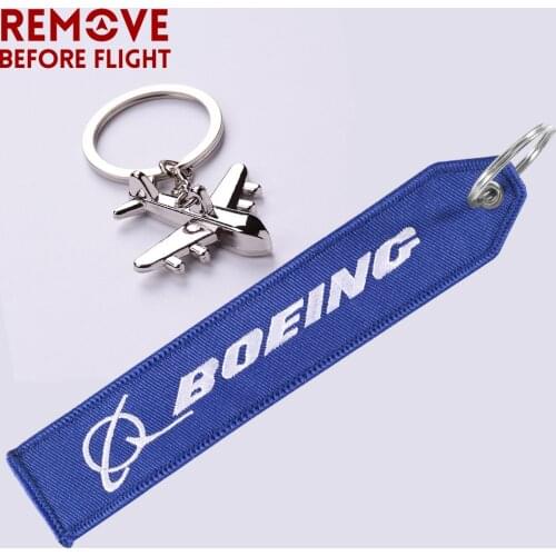 2 PCS Fashion Airbus Aviation Keychain For Cars Cool Polit Key Fobs Key Chains Chaveiro Remove Before Flight A320 Boeing Key Tag