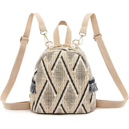 2021 Fashion New Straw Braided Ethnic Style Hand-woven Personalized Diagonal Backpack