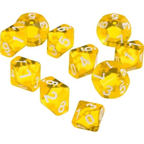60 Pieces Acrylic Ten Dice Multiple Sides Game Dice Kids Gifts Lover Games
