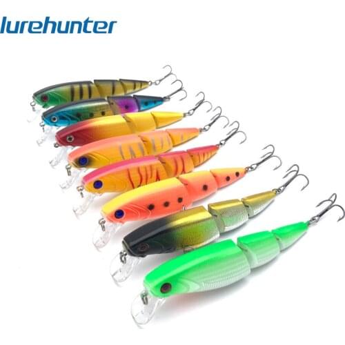10.5cm 14g Fishing Wobblers 3 Segments Swimbait Crankbait Fishing Lure Bait with Artificial Hooks 8pcs