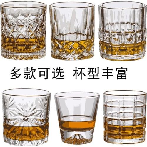Brand Wine Glass Lead-free Heat Resistant Transparent Crystal Beer Whiskey Brandy Vodka Cup Multi Pattern Drinkware Bar Gifts