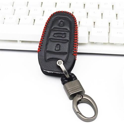 Car Key Leather Case For Citroen Xsara C4 Picasso Cactus Saxo Quatre Elysee C5 Aircross C3 Remote Key Bag Key Chain Shell Holder