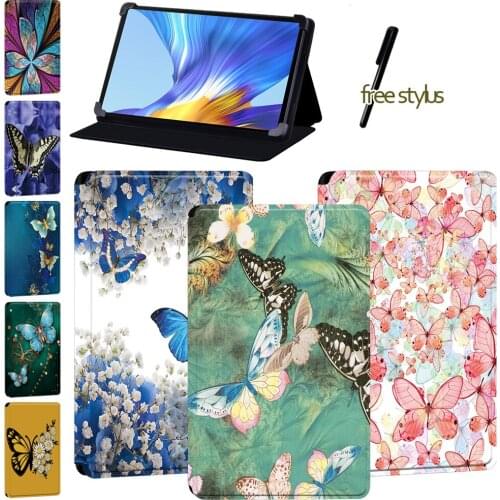 Tablet Case for Huawei Enjoy Tablet 2 10.1/MatePad(Pro 10.8/T8/10.4/10.8)/Honor V6 Soft Leather Flip Butterfly Protective Cover