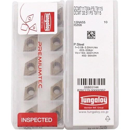 DCMT11T304-PS T9115 100% Original TUNGALOY carbide insert with the best quality 10pcs/lot free shipping