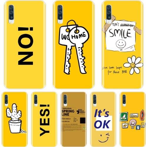 For Samsung Galaxy A40 A30 A20 A10 Phone Case Silicone Soft Yellow Cactus Flower Back Cover For Samsung Galaxy A50 A60 A70 A80