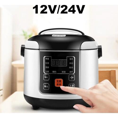 12V/24V Electric Rice Cooker 2L Car Truck Multicooker Soup Porridge Cooking Food Steamer Electric lunch box Home Rice Cookers