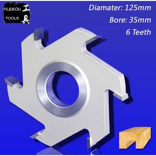 125mm 5" 6 Teeth TCT Grooving Bit 125mm Slotting Cutter 5 Inchs Milling Cutter For Woodworking Bore: 35mm Thickness 3.0mm - 18mm