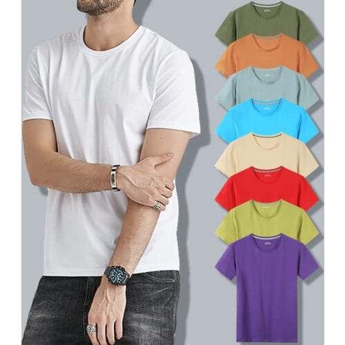 2021 Summer T-Shirts Men Women Cotton Basic Short/Long Tees Tops Spring Solid Male Tshirt Female Slim Tee Shirt Couples Clothing