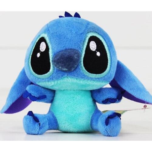 4"10cm Lilo Stitch Plush Toys Dolls with sucker keychain Soft Stuffed For Kids Baby Gifts