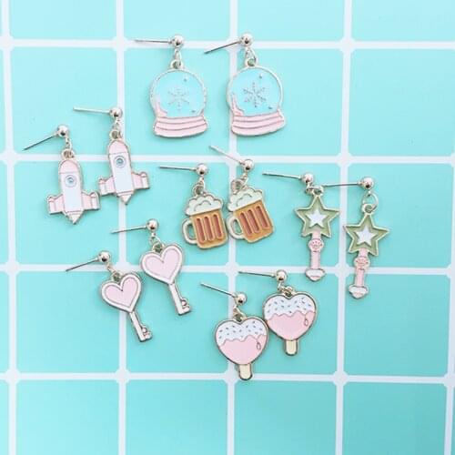 Intimate Accessories Love Earrings Mini Heart Cup Star Rocket circle Earring Pendant Jewelry as a gift for girl