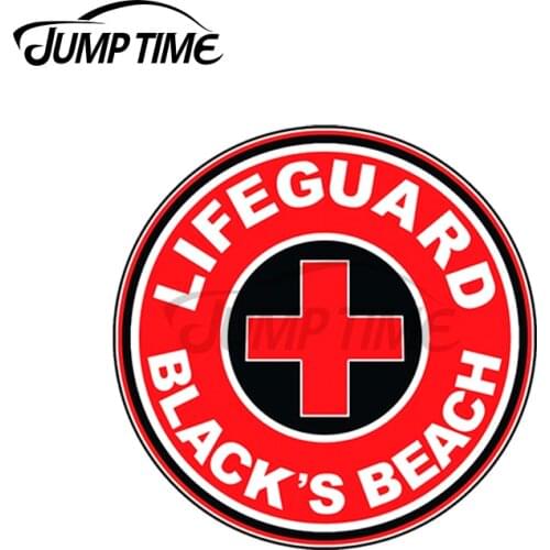 JumpTime 13x13cm LIFEGUARD BLACKS BEACH SAN DIEGO SURFING CALIFORNIA SURFING BEACH SURFBOARD Car Stickers Vinyl Decals Car Wrap