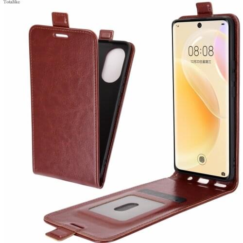 Business Style Pu leather phone case for Huawei Nova 8 5G Magnetic button flip Cover Card Slots Protective Phone Bag Case
