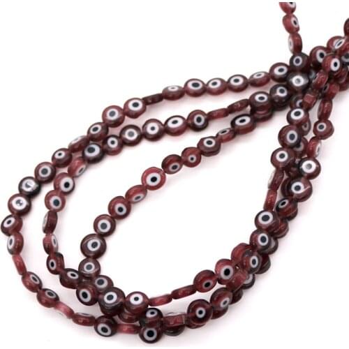 Colorful 8mm 140pcs/lot Evil Eye Lampwork Beads Favor DIY Making Charms Jewelry Earring Bracelets Necklace Flat Round Shape Bead