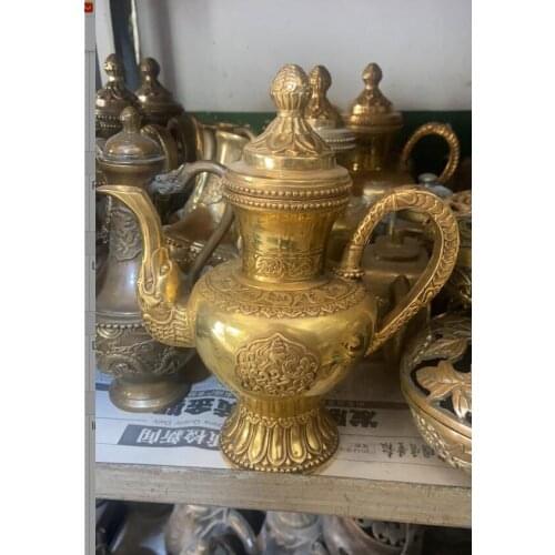 Copper Statue Exquisite retro antique antique crafts factory direct sales of pure copper bronze brass pot wine pot teapot access