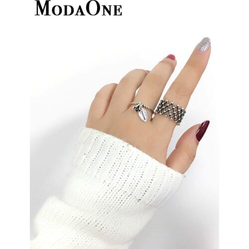 ModaOne 925 Sterling Silver Vintage Ring For Women Opening Thai Silver Finger Ring