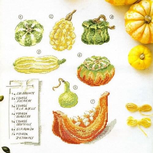 Handmade Embroidery Paintings Kitchen Ingredients Fishxx Cross Stitch Kit VE2 Pumpkin Precision Printing