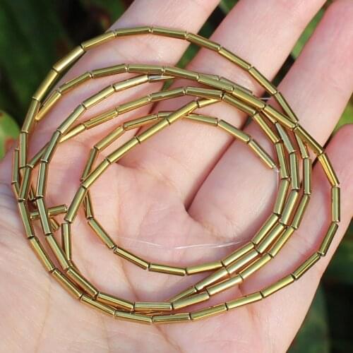 Very Shining! Many Colors,3x9/4x13mm Natural Hematite Plate beads Spacer Tube Beads, For DIY Jewelry making