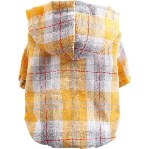 Pet Clothes Colorful Plaid Dog Jacket Wear Resistant Button Small Puppy Pet Hoodie Multiple sizes Dog Clothes for Small Dog