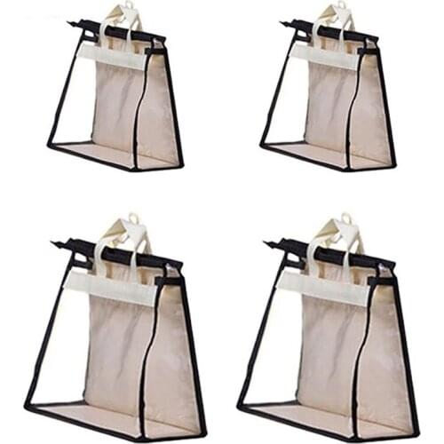 Clear Women Purse Handbag Dust Cover Craft Storage Bag with Zipper for Dust Moisture Proof Protector Travel Organizer