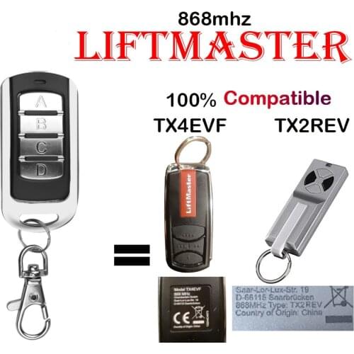 Liftmaster TX2REV TX4REV 868MHz Remote Control Garage Door Chamberlain liftmaster TX2REV TX4RUNI ML510EV ML700EV ML1000EV 2021