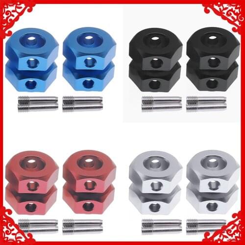 RCAWD 4pcs machined alloy wheel hex hub adapter with 3x12mm screw shaft for Traxxas TRX-4 TRX-6 crawler upgraded parts
