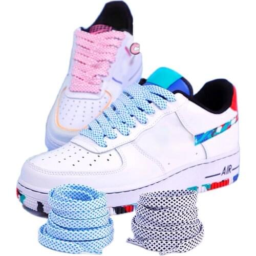 Flat Shoelace womens ins small white shoes contrast color matching Laces rope flat personality AF1 mens sports 100/120/140CM