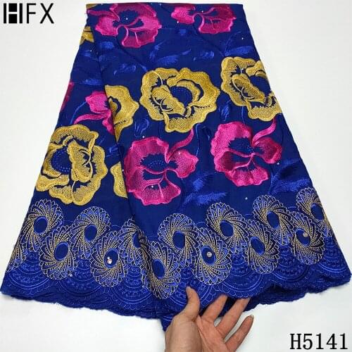 HFX Swiss Voile High Quality Heavy Cotton Fabric African Lace Swiss Voile Lace in Switzerland Embroidered Brode For Sewing