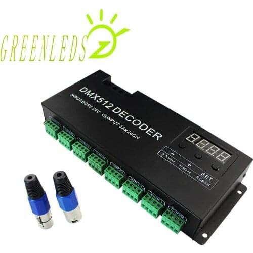 LED RGB Controller DMX512 Decoder With Digital Display 24 Channel JM-DMX512-24CH With High Quality 3 Years Warranties Controller