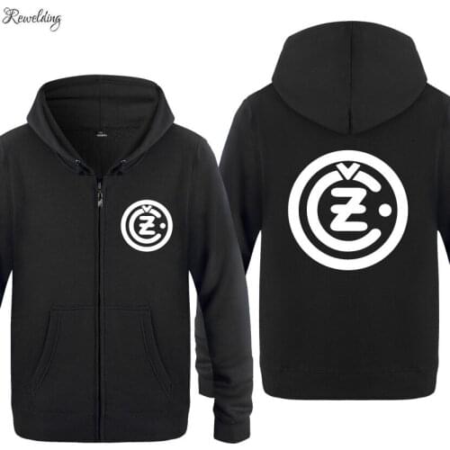 CZ Motocross Printed Hoodies Men Hip Hop Fleece Long Sleeve Zipper Jacket Sweatshirt Coat Fitness Tracksuit Moleton Masculino