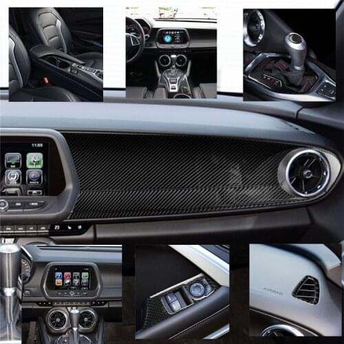 Carbon Fiber Copilot Center Console Stickers for Chevrolet Camaro 2016 2017 2018 2019 Accessories for Camaro Sticker