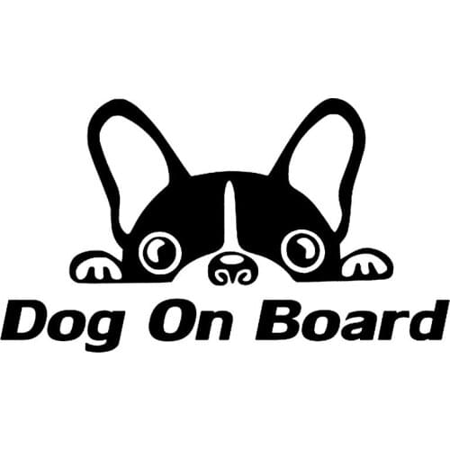Funny Dog on Board Car Bulldog Puppy Car Stickers Car Styling Accessories Vinyl Motorcycle Decal PVC 15cm*8cm
