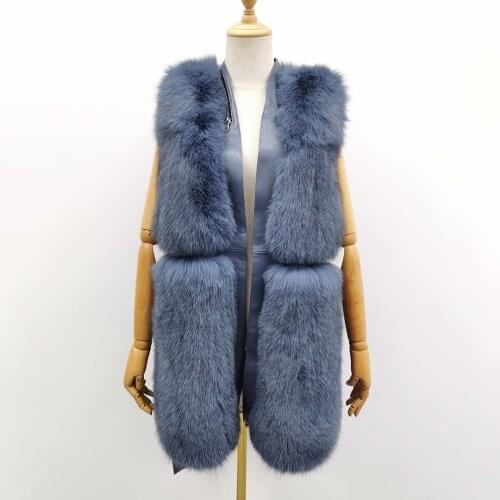 Golden Island Fox Vest High Quality Womens Authentic Fox Jacket Natural Fur Fashion Vest