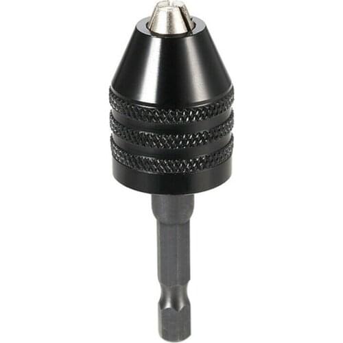 0.6-8mm Keyless Drill Bit Chuck Adapter With 1/4in Hex Shank For Impact Driver Lock Release Drill Bit For Hex-driven Power Tools