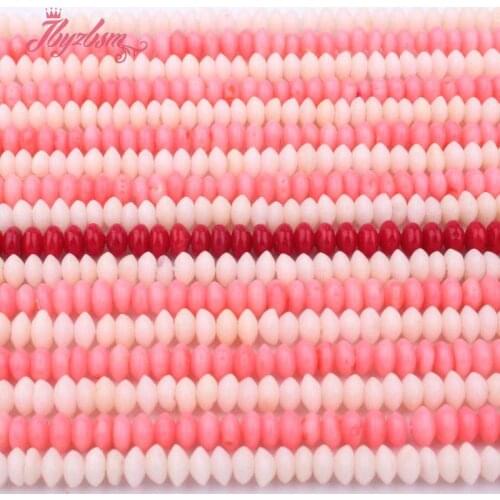 2x4mm Smooth Rondelle Coral Beads Natural Stone Beads For DIY Necklace Bracelets Earring Jewelry Making Loose 15" Free Shipping