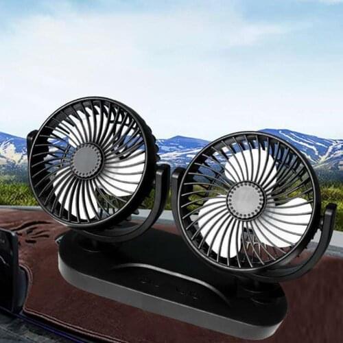 Car Dual Fan Car Interior Accessories 360 Degrees-round Car Cooling Accessories USB Swing Fan Summer For Auto Home Office 3Speed