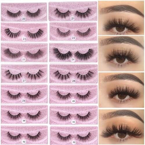 AY 5D Mink Eyelashes Natural/Thick 3D Faux Lashes Natural False Eyelash HandMade Eyelashes For Woman 2020 New Makeup Tools