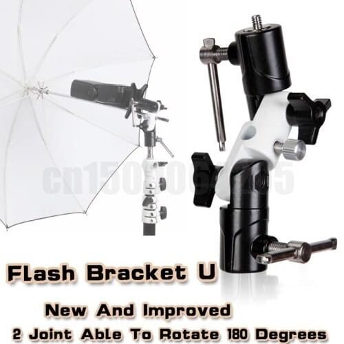 Free shipping Flash Shoe Umbrella Holder Light Stand Bracket U For useful flash light mount for your camera