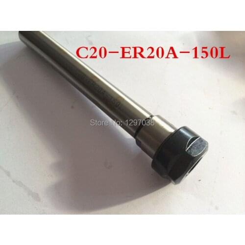 C20-ER20A-150L Shank diameter 20mm Collet Chuck Holder Extension Straight Shank 150mm for ER20 Collet with ER20 A Type Nut