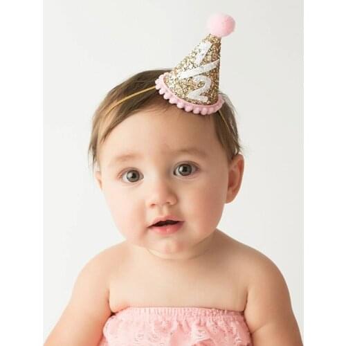 2020 Baby Girls Children Toddler Supreme Crown BIrthday Holiday Headbands Cute Hairball Headbands Kids Hair Band Girls Headwear