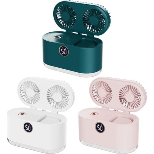 Home Mini Air Conditioner Portable Air Cooler USB Rechargeable Personal Air Cooling Fan Office Desktop Fan Humidifier Purifier