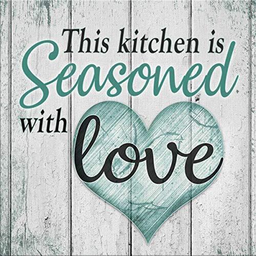 This Kitchen is Seasoned with Love Diamond Painting Kits,5D Arts Craft for Home Family Quotes Wall Decoration New Beginner 12x12