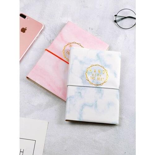 Nordic Style Travelers Notebook Simple PU Cover Diary Book Marble Pattern Weekly Planner Accessories Account Book